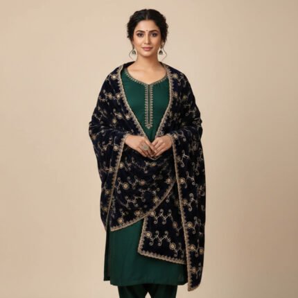 Design no 1 Embroidered Velvet Shawl