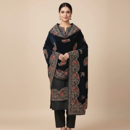 Design no 3 Embroidered Velvet Shawl