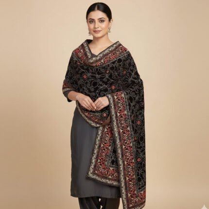 Design no 5 Embroidered Velvet shawl