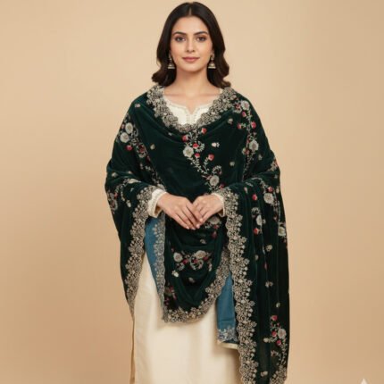 Design no 4 Embroidered Velvet Shawl