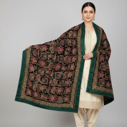 Design no 14 Embroidered Velvet shawl