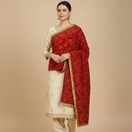 Design no 15 Embroidered Velvet shawl